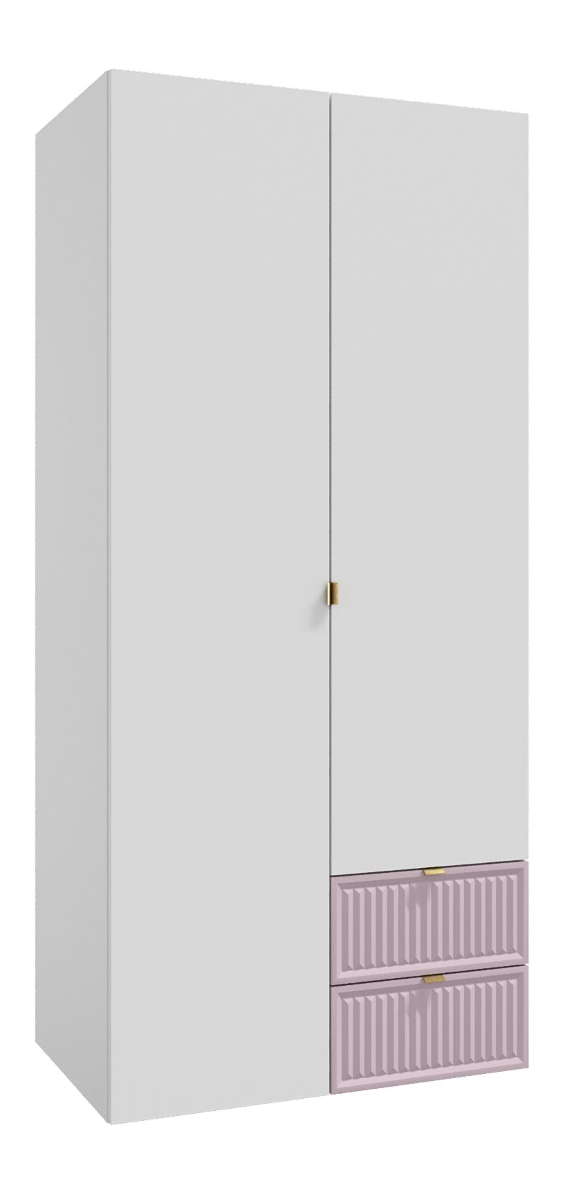 Двухдверные шкафы с полками и штангой