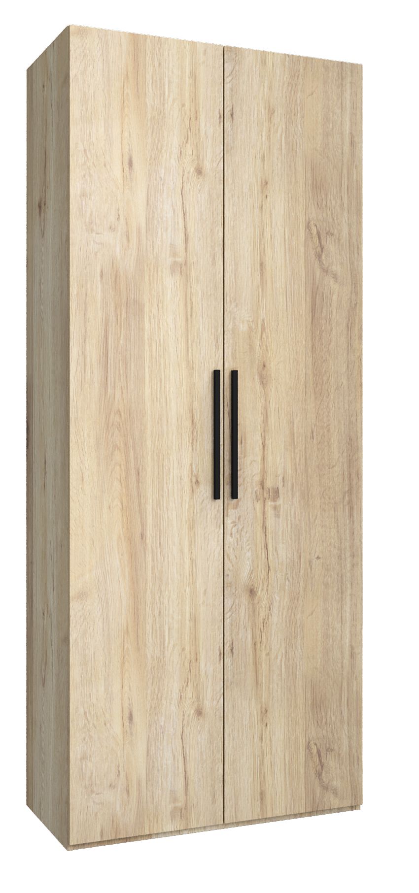 Двухдверные шкафы с полками и штангой